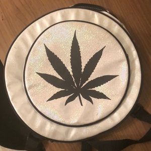 O mighty rave holographic backpack weed pot leaf